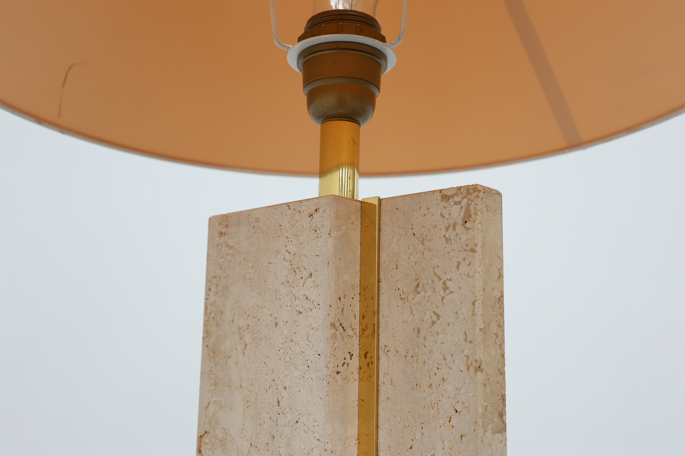 Travertin and messing table lamp by Belino in Hollywood regency stylethumbnail